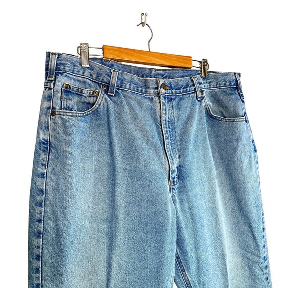 Carhartt Tapered Straight Traditional Fit Denim Jeans Light Wash Blue 40x29 - Picture 3 of 14